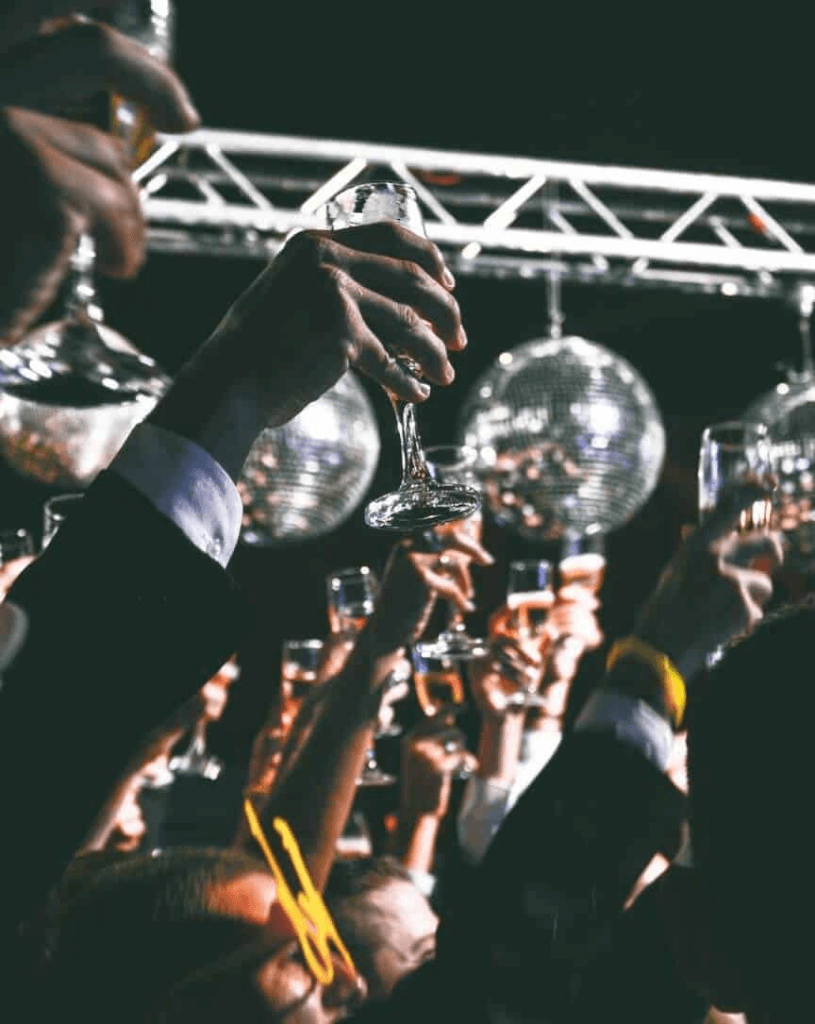 Gathering enjoying and vibing with the DJ